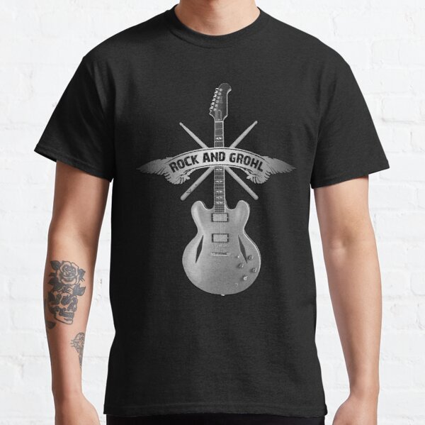 ROCK and GROHL Awesome Drumstick & Guitar ORIGINAL Design! Classic T-Shirt RB2405 product Offical foo fighters Merch