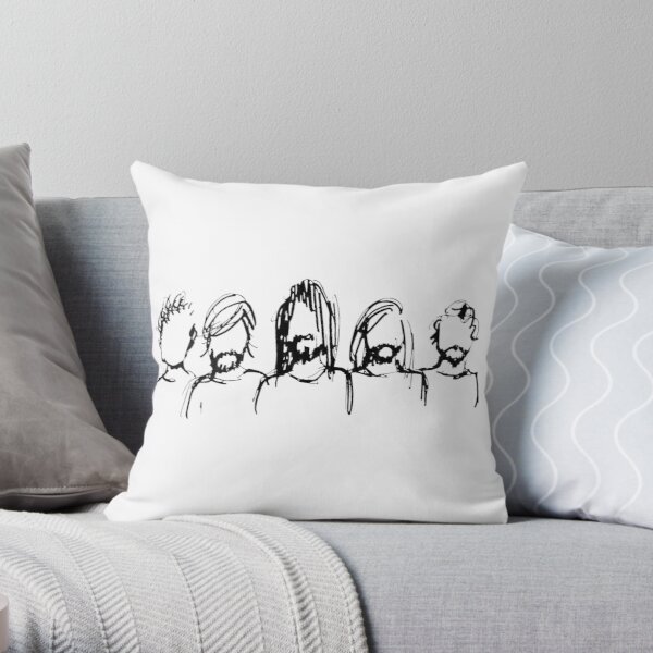 five people Throw Pillow RB2405 product Offical foo fighters Merch